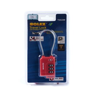 กุญแจรหัส TSA รุ่น TSA33W #สีแดง